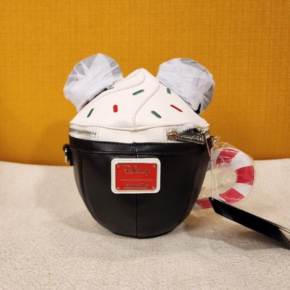 Loungefly Disney Mickey Mouse Hot Cocoa Mug Face Holiday Crossbody Bag NEW - Picture 3 of 12